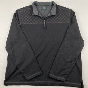 GH Bass 1/4 Zip Pullover Sweater Men’s 2XL Quilt Yoke Fleece Lined Black